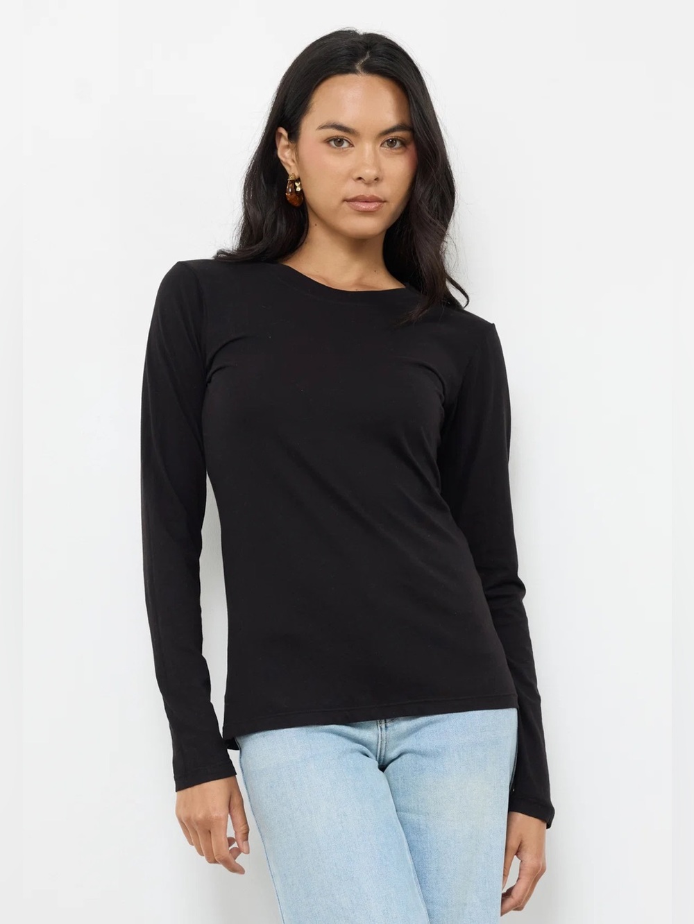 La made Classic Long-Sleeve Crewneck Top - in several colors